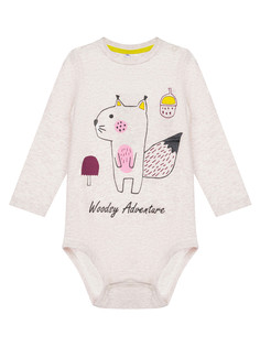 Боди детское трикотажное для девочек PlayToday, бежевый, 92