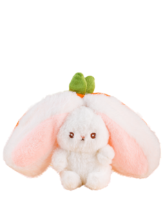 Мягкая игрушка-трансформер Plush Story Зайчик Кролик в морковке, оранжевый