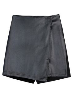 Юбка-шорты трикотажные для девочек PlayToday, черный, 170