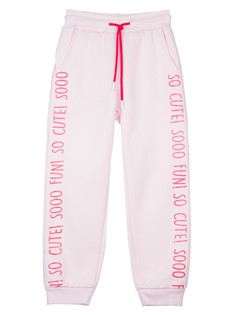 Брюки трикотажные для девочек PlayToday, светло-розовый, 116
