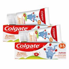 Зубная паста Colgate детская комплект Клубника с фтором 3-5 лет 60 мл х 2 шт