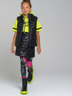 Жилет стеганый для девочки PlayToday, черный, 164