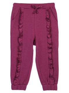 Брюки детские PlayToday трикотажные для девочек PlayToday, бордовый, 80