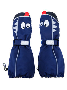 Варежки текстильные для мальчиков PlayToday, тёмно-синий, 15 (122-128 см)