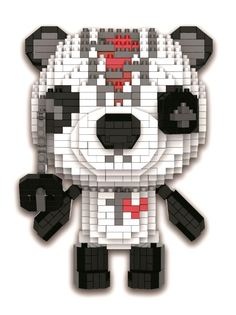 Конструктор 3D из миниблоков RTOY Потрепанный Мишка белый 1300 элементов - JM8841