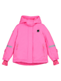 Куртка текстильная с полиуретановым покрытием для девочек PlayToday, фуксия, 122