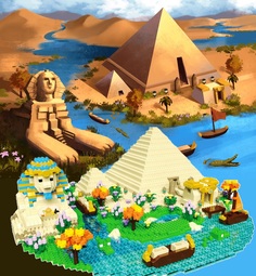 Конструктор 3D из миниблоков DAIA Египетские пирамиды и Сфинкс 3968 элементов - DI668-17