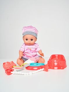 Кукла пупс с озвучкой, с набором для кормления и аксессуарами, 30 см 1000000043 No Brand