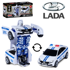 Машинка фрикционная LADA Vesta- трансформер 2в1 ТМ AUTODRIVE, машинка-робот, JB0404769