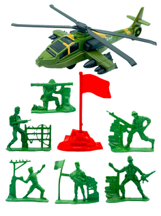 Игровой набор солдатиков Sharktoys с вертолетом 190000008