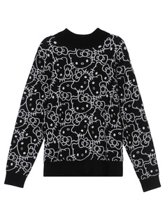 Свитер трикотажный для девочек PlayToday, черный,белый, 140