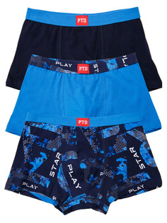 Трусы для мальчиков PlayToday, 3 шт в комплекте, тёмно-синий,голубой, 158-164