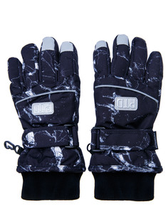 Перчатки текстильные для мальчиков PlayToday, черный,белый, 18 (158-164 см)