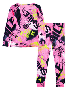 Термокомплект для девочек PlayToday: брюки, толстовка, цветной, 146