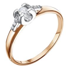 Кольцо из красного золота р. 16,5 Империал K1491-120, бриллиант Imperial