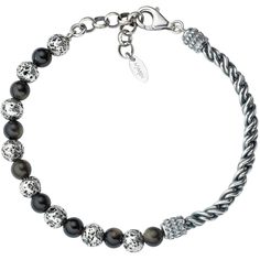 Браслет из серебра р. 19,5 AMEN BRUPCBN6, лава\тигровый глаз Amen.