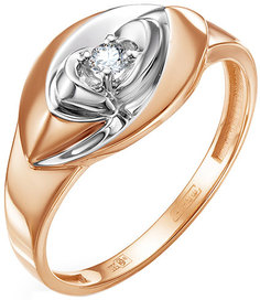 Кольцо из красного золота р. 17 Империал K0818-120, бриллиант Imperial