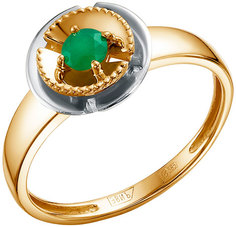 Кольцо из желтого золота р. 17 Империал K3006-303, изумруд Imperial