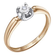 Кольцо из красного золота р. 16,5 Империал K1635-120, бриллиант Imperial