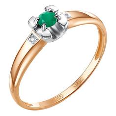 Кольцо из красного золота р. 17 Империал K1465-123, изумруд\бриллиант Imperial