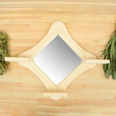 Зеркало с полкой "Ромб", большое, 300*300 No Brand