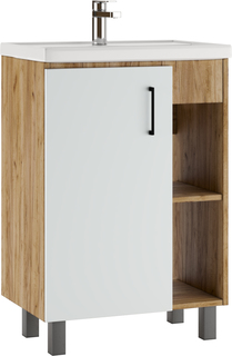 Тумба под умывальник Домино "Фостер 60" Craft белый матовый без ящика