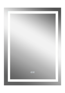 Зеркало Calypso "Verte Led" 600x800 с часами