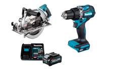 Набор Makita: дисковая пила RS002GZ + дрель-шуруповерт DF002GZ + АКБ с З/У 191J67-0