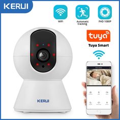 Камера видеонаблюдения Kerui K259, видеоняня, 1080P 3MP, WI-FI, 64 Гб