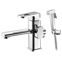 Смеситель для раковины Elghansa 1602233-BM02 CR из латуни с гигиенической лейкой и шлангом