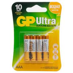 Батарейка GP Ultra AAA (LR03) 24AU алкалиновая, BC4, комплект 12 батареек (3 упак. х 4шт.)