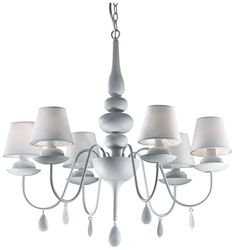 Подвесной светильник Ideal Lux Blanche макс.6x40Вт Е14 IP20 230В Белый Металл/Ткань 035581