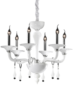 Подвесной светильник Ideal Lux Miramare SP6 макс.6x40Вт Е14 IP20 230В Белый Стекло 068183