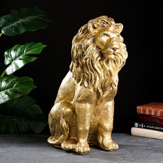 Фигура Лев сидящий золото, 40х25х56см Хорошие сувениры