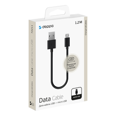 Дата-кабель для зарядки и передачи данных Deppa 1,2 м черный
