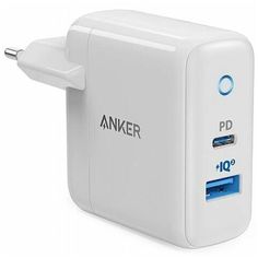 Сетевое зарядное устройство Anker PowerPort PD+2 20W+15W, цвет Белый (A2636G21)