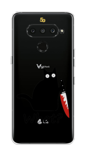 Чехол на LG V50 ThinQ "Котик с ножом" Case Place