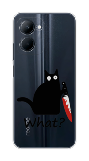 Чехол на Realme C33 "Котик с ножом" Case Place
