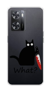 Чехол на Oppo A57 4G/A77 4G/A77s 4G/A57s "Котик с ножом" Case Place