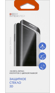 Защитное стекло InterStep для Apple iPhone 7 Plus/8 Plus 3D Full Glue (черная рамка)