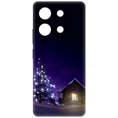 Чехол-накладка Krutoff Soft Case Зимний домик для INFINIX Note 30 черный