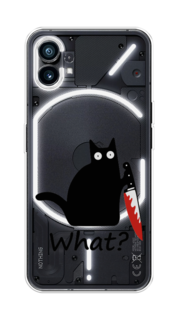 Чехол на Nothing Phone (1) "Котик с ножом" Case Place