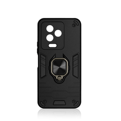 Чехол DF для Infinix Note 12 Pro с магнитом и кольцом Black inArmor-02