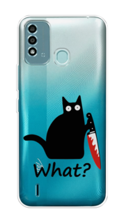 Чехол на Itel Vision 2S "Котик с ножом" Case Place