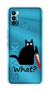 Чехол на Tecno Spark 7 "Котик с ножом" Case Place