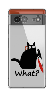 Чехол на Google Pixel 6 "Котик с ножом" Case Place