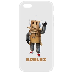 Чехол-накладка Krutoff Soft Case Roblox-Мистер Робот для iPhone 5/5s белая