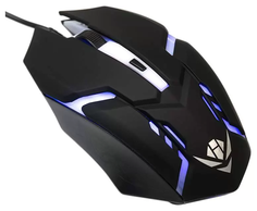 Мышь Nakatomi MOG-03U Gaming, игровая, проводная, 4 кнопки, подсветка, 1600 dpi, USB, чёрн
