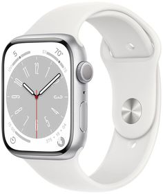Часы Apple Watch Series 8 GPS 45mm Silver Aluminium Case with White Sport Band - Regular S