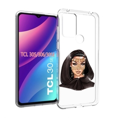 Чехол MyPads девушка-в-золотой-маске для TCL 30SE/305/306/30E